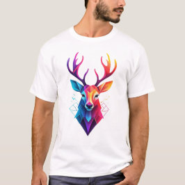 Camiseta alce,veado,arte colorida