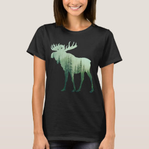 Camiseta Alce Veado E Floresta Natureza