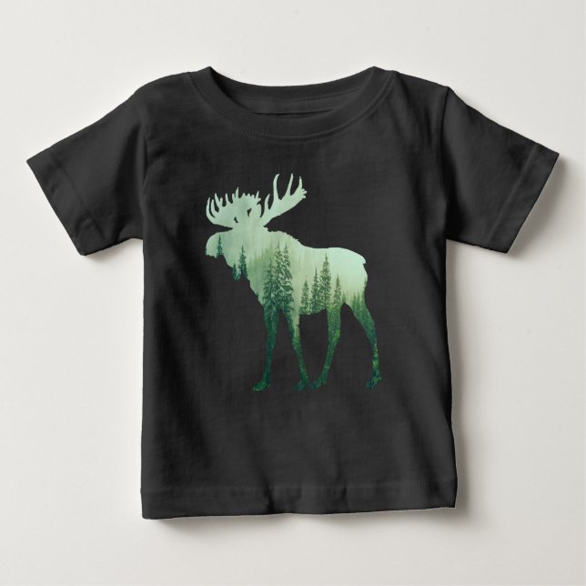 Camiseta Alce Veado E Floresta Natureza (Frente)