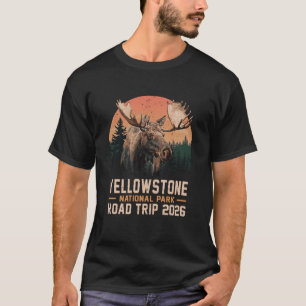 Camiseta Alce Viagem de Carro Familiar pelo Parque Nacional