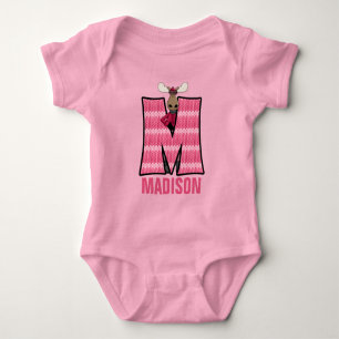 Camiseta Alces cor-de-rosa Monogrammed da malha dos