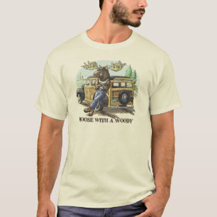 Camiseta Alces engraçados com um arborizado por estúdios 