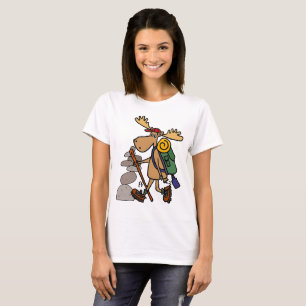 Camiseta Alces engraçados que caminham com desenhos