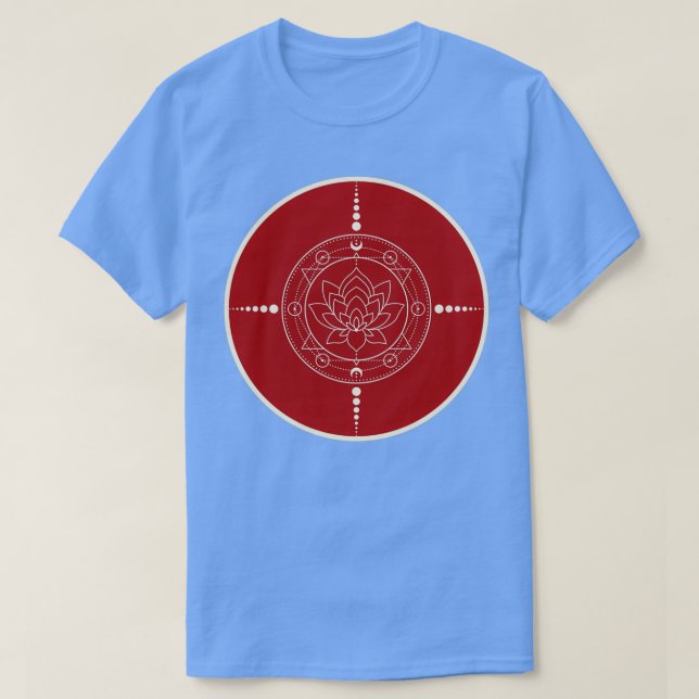 Camiseta Alchemy Design 8 Red and Dourado Circle (Frente do Design)