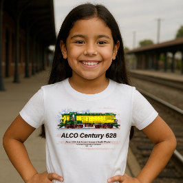 Camiseta Alco C-628 Locomotiva Diesel e bandeira americana