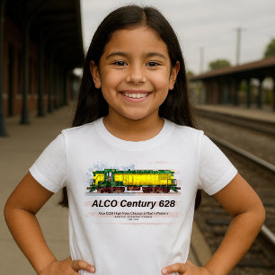 Camiseta Alco C-628 Locomotiva Diesel e bandeira americana
