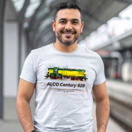 Camiseta Alco C-628 Locomotiva Diesel e bandeira americana