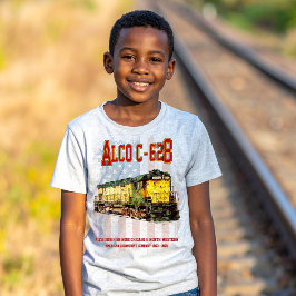 Camiseta Alco C-628 Locomotiva Diesel e bandeira americana