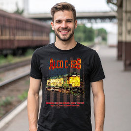 Camiseta Alco C-628 Locomotiva Diesel e bandeira americana