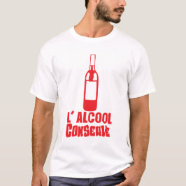 Camiseta alcool conserve bouteille vin humour boire