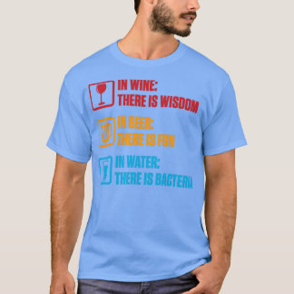 Camiseta Álcool Em Vinho Cerveja Água Presentes Engraçados