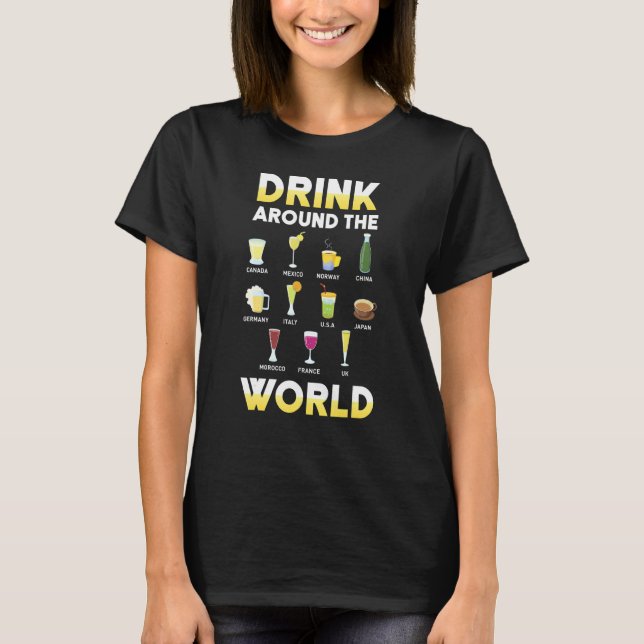 Camiseta Álcool Engraçado À Volta Da Ideia Do Viagem De Beb (Frente)