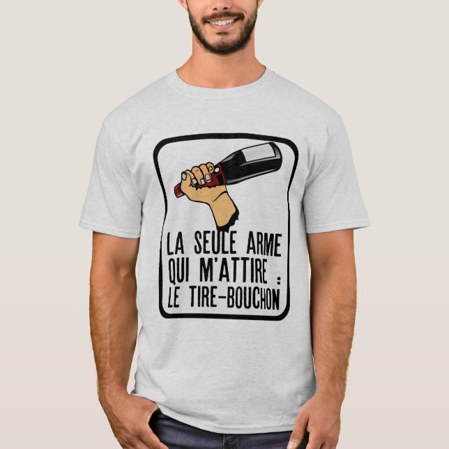 Camiseta alcool humour apero citation bouteille vin main ti (Frente)