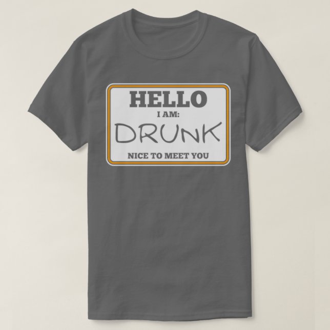 Camiseta Alcool Olá Sou Bebado Engraçado Homens Mulheres Dã (Frente do Design)