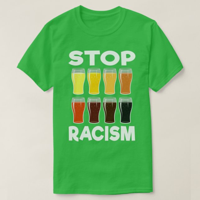 Camiseta Álcool Pára Racismo Cerveja Alcoólico Presente Hom (Frente do Design)