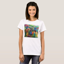Camiseta Aldeia Do Lado Da Água Com Casas Coloridas