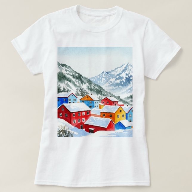 Camiseta Aldeia montanhosa (Frente do Design)