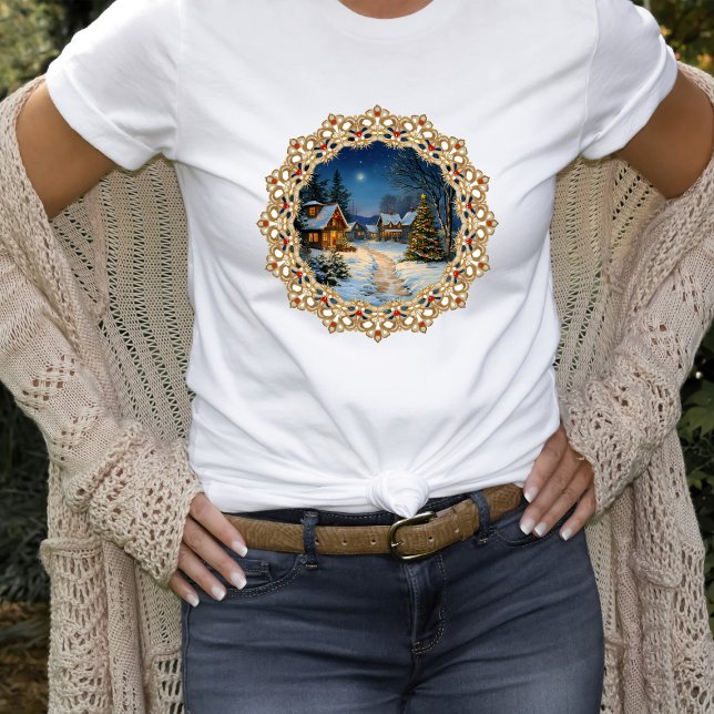Camiseta Aldeia Natalina Vintage em Renda (Criador carregado)