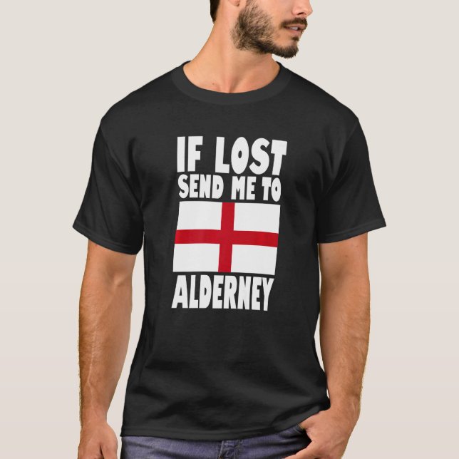 Camiseta Alderney Flag Design Se perdido me mande para Alde (Frente)