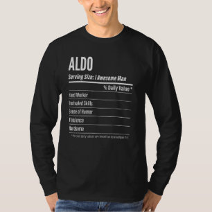 Camiseta Aldo Servindo Dimensões Calorias do Rótulo Nutrici