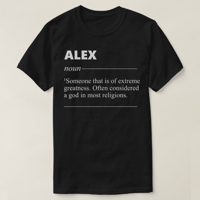 Camiseta Ale Name Definition Enny Bday para Ale (Frente do Design)