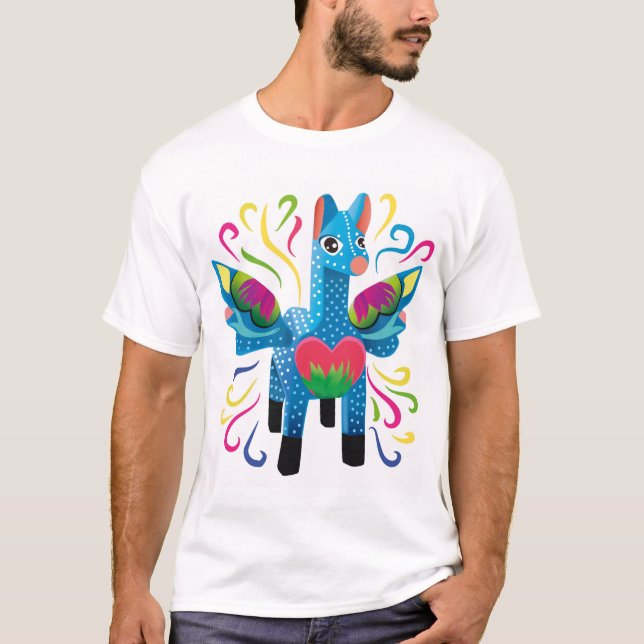 Camiseta Alebrije mexicano azul (Frente)