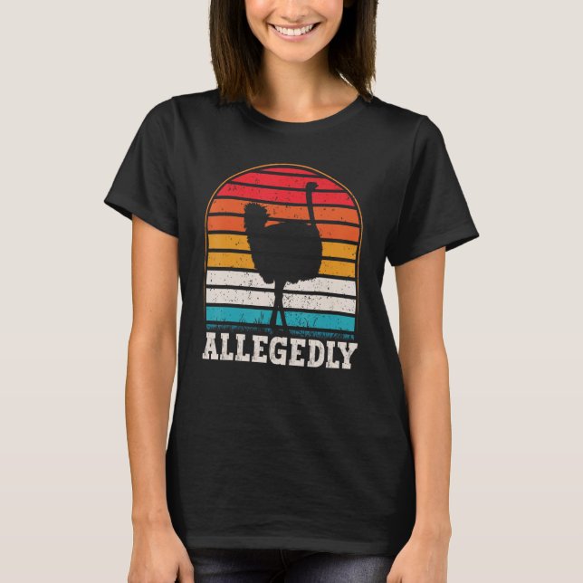 Camiseta Alegadamente Ostrich Retro Vintage Ostrich (Frente)