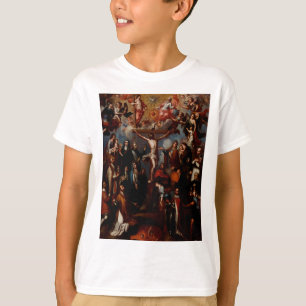Camiseta Alegoria de crucificação com Santos jesuítas
