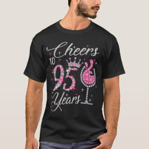 Camiseta Alegra-me a 95 anos feliz rainha do 95.º aniversár