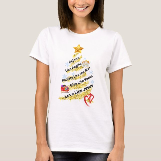 Camiseta Alegra-Se Como Anjos, Amor Como Jesus (Frente)