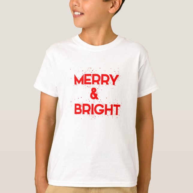 Camiseta Alegre & Brilhante com flocos de neve (Frente)