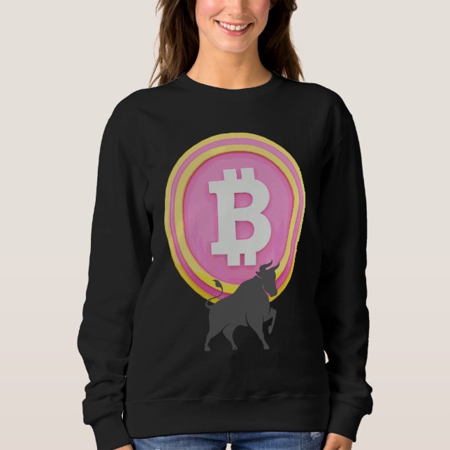 Camiseta Alegre Com Bitcoin Investidor de Criptomoeda Block (Frente)