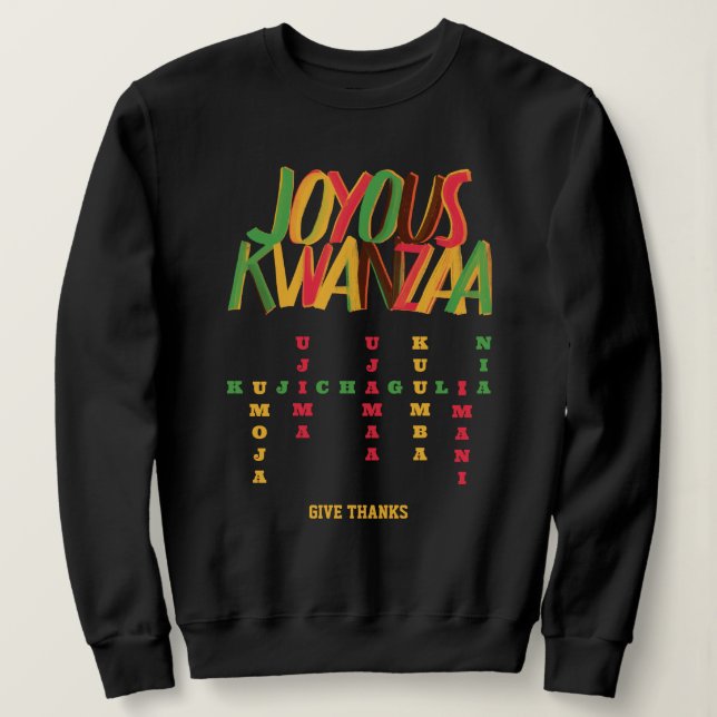 Camiseta Alegre Crossword de KWANZAA (Frente do Design)