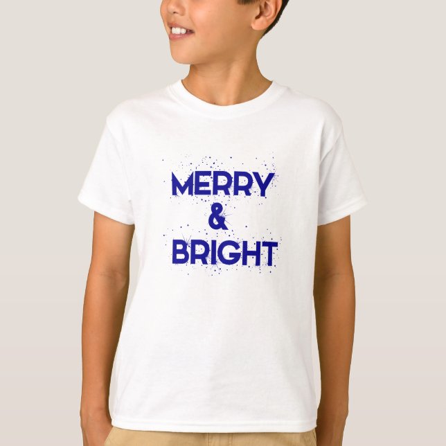 Camiseta Alegre e Brilhante com flocos de neve (Frente)