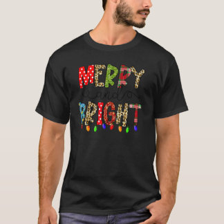 Camiseta Alegre E Brilhante Roupa De Natal Combinando Famíl