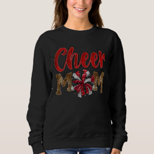 Camiseta Alegre Mãe Leopard Marrom Letras Alegre Poms de Ch