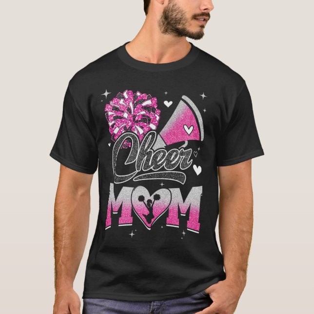 Camiseta Alegre Mãe Rosa Cheerleading Pé Para Mulheres Gráf (Frente)