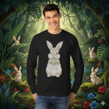 Camiseta Alegre Natal Coelho Aquarela Fofa