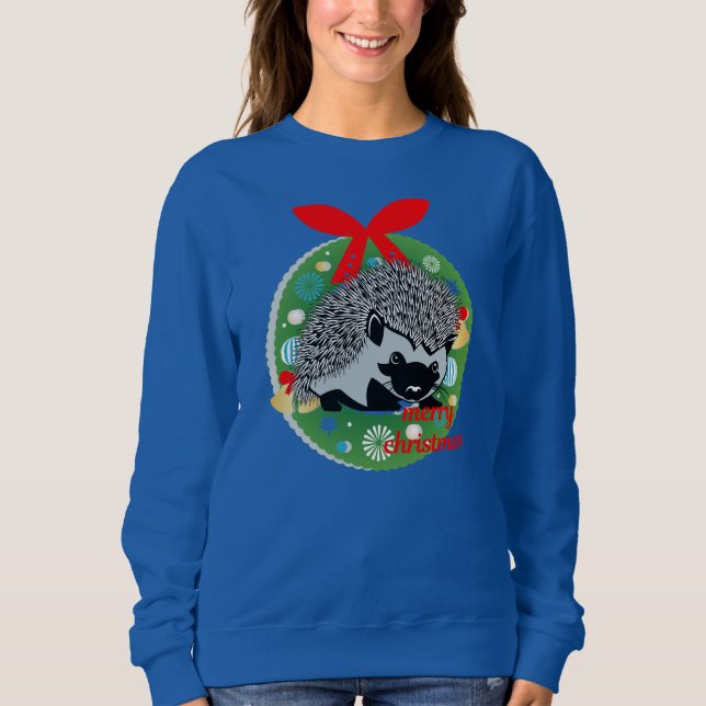 Camiseta alegre ouriço de natal (Frente)