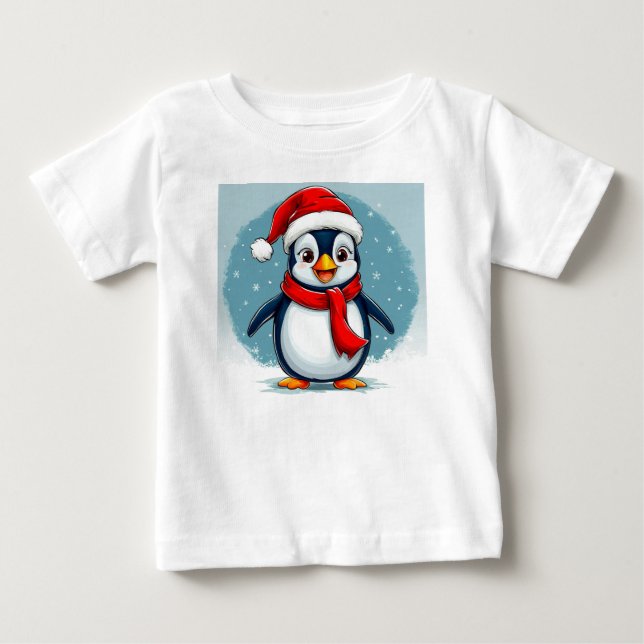 Camiseta 🎄🐧 Alegre Presente de Natal para Bebê Pinguim ✨ (Frente)