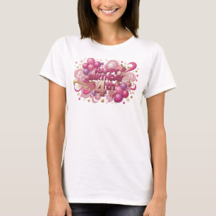 Camiseta Alegre Rosa FELIZ ANIVERSÁRIO 4º