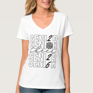 Camiseta Alegre Sênior 2026 Mulheres V-Neck