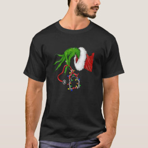 Camiseta Alegre Stethoscope Natal Enfermeira Roupas de Nata