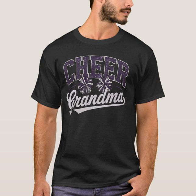 Camiseta Alegre Vovó Cheerleader Avó Animada Fa (Frente)