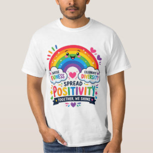 Camiseta Alegria Arco-íris Positividade & Diversid