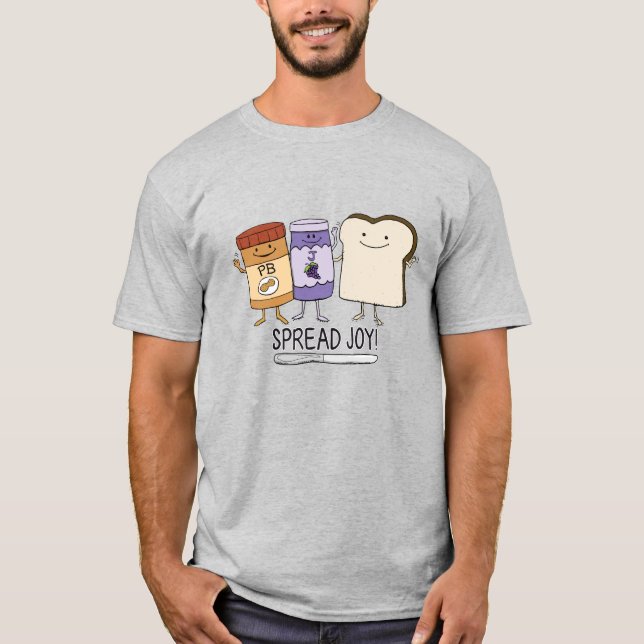 Camiseta Alegria bonito da propagação da manteiga de (Frente)