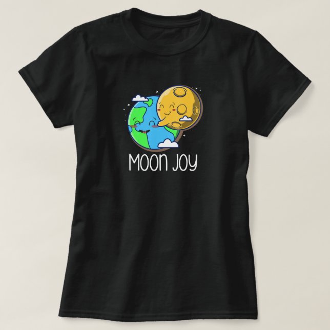 Camiseta Alegria da Lua Terra e Lua Fofa Abraço (Frente do Design)
