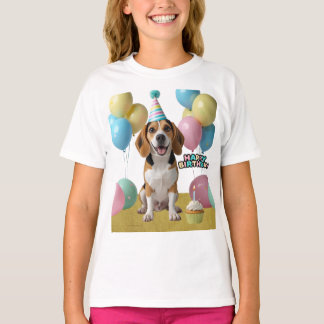 Camiseta Alegria de Aniversário com Meu Beagle