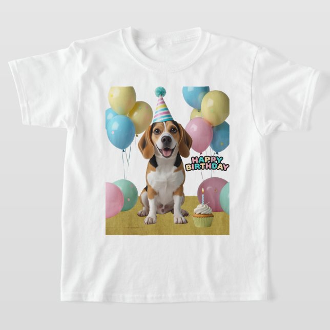 Camiseta Alegria de Aniversário com Meu Beagle (Postura )