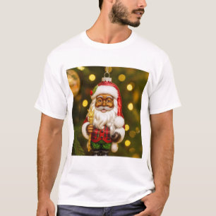 Camiseta Alegria de Férias com Papai Noel e Biscoito